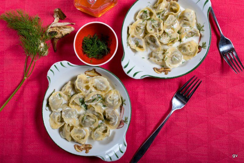 pelmenis aux champignons