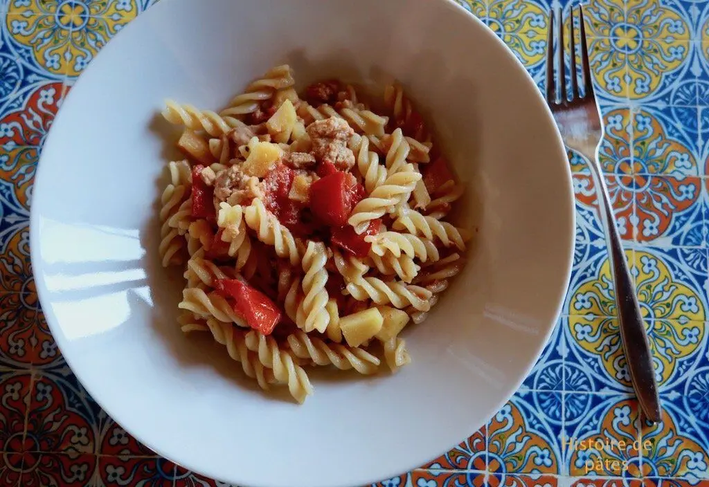 âtes aux pommes de terre tomates et thon