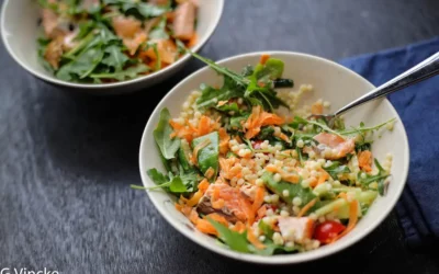 Salade de couscous perlé au saumon