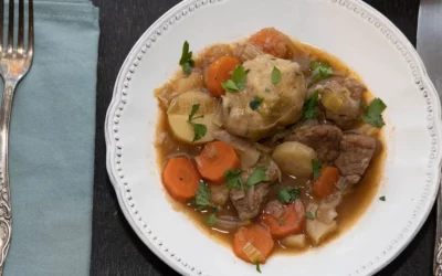 Scottish beef stew with hodgils