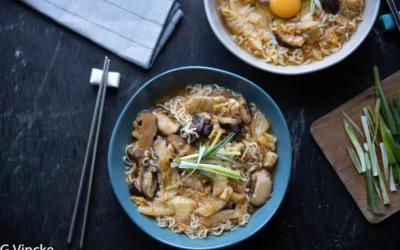 Ramen au kimchi de chou chinois