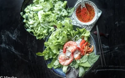 Bún tôm xào