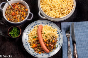 Linsen mit spätzle