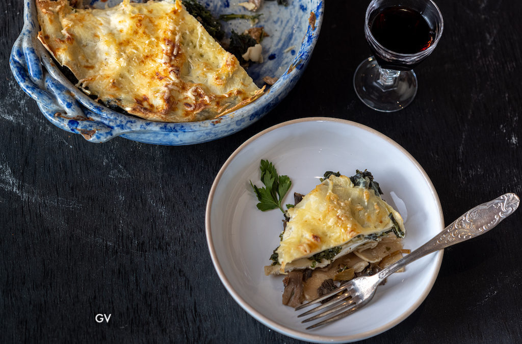 Lasagne au kale et aux champignons