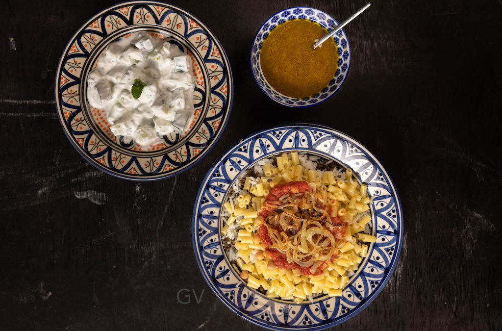 Koshari : pâtes égyptiennes et légumineuses