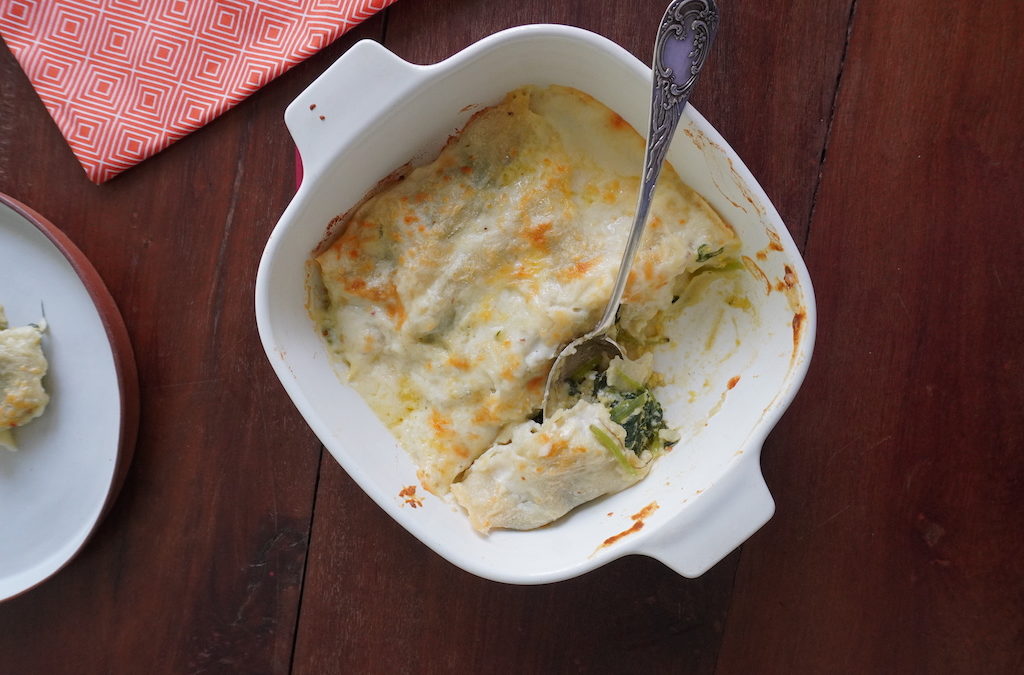 Cannellonis aux épinards et oeufs durs