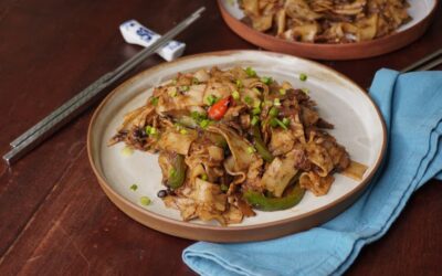 Nouilles de riz au boeuf, sauce aux haricots noirs